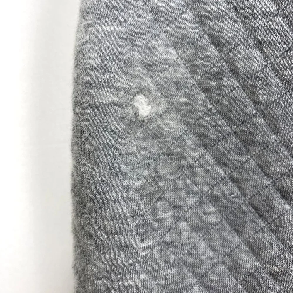 Eileen Fisher One Button Quilted Jacket Cardigan Sweater Grey - Picture 8 of 10